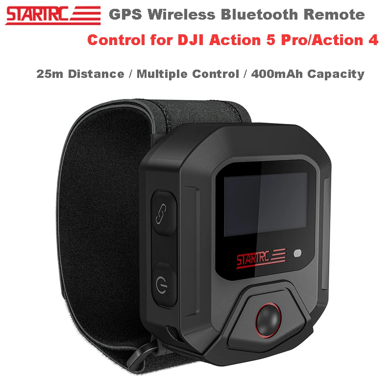 Беспроводной Bluetooth-пульт дистанционного управления GPS для DJI Action 5 Pro/Action 4, аксессуар для камеры, мультиконтроллер на расстоянии 25 м, видеоблог
