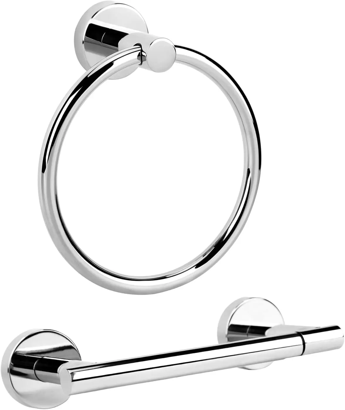 

Набор держателей для туалетной бумаги из нержавеющей стали с кольцом для полотенец, хромированная отделка для декора ванной комнаты