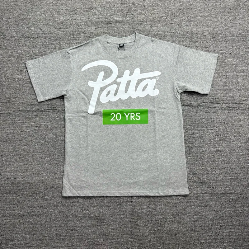 New High-quality Casual Round Neck Patta T-shirt Men Women Logo Printed Short Sleeved Top Stock