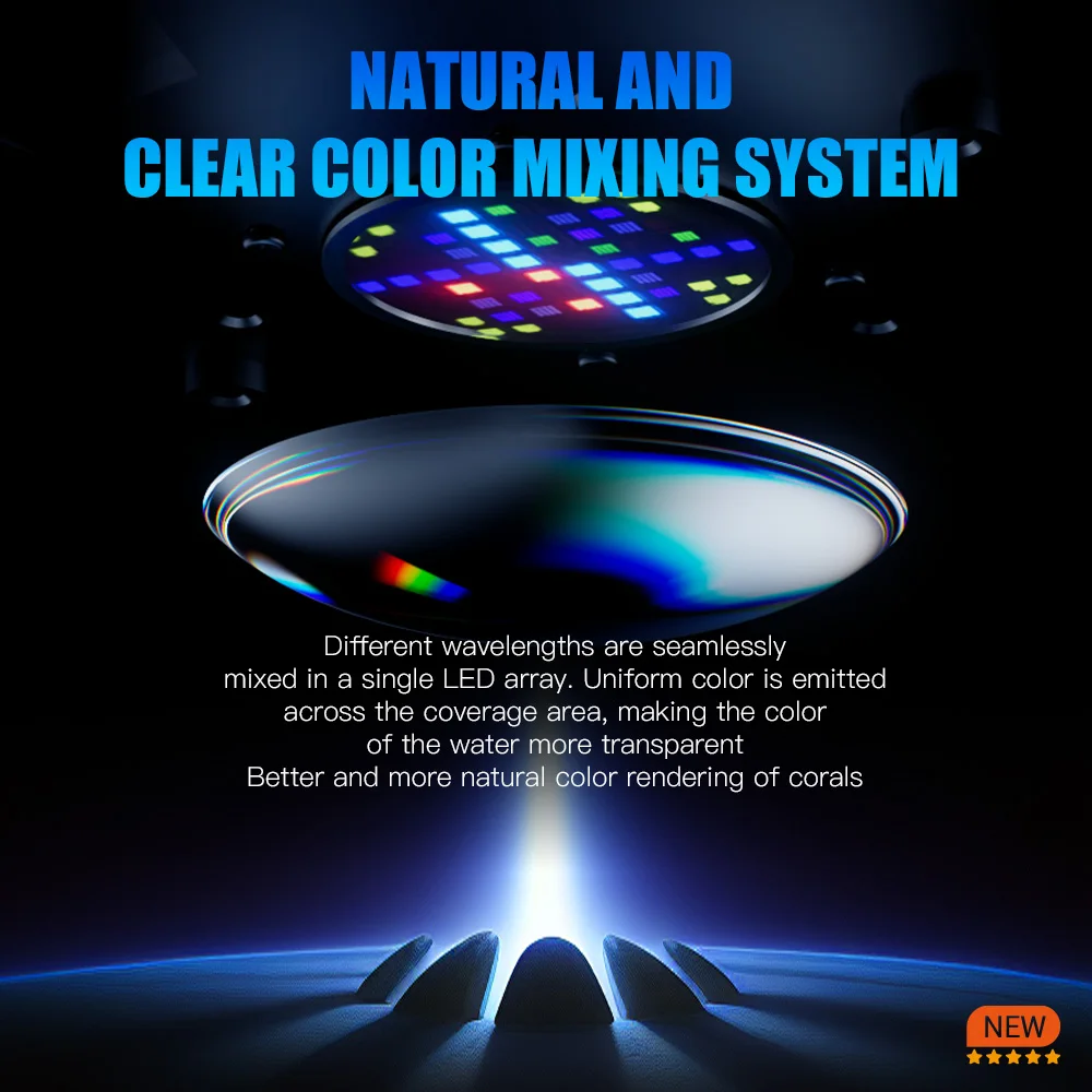 A7 III WiFi App Control Full Spectrum 100W Saltwater Marine LED Aquarium Light for Coral Reef Fish Tank