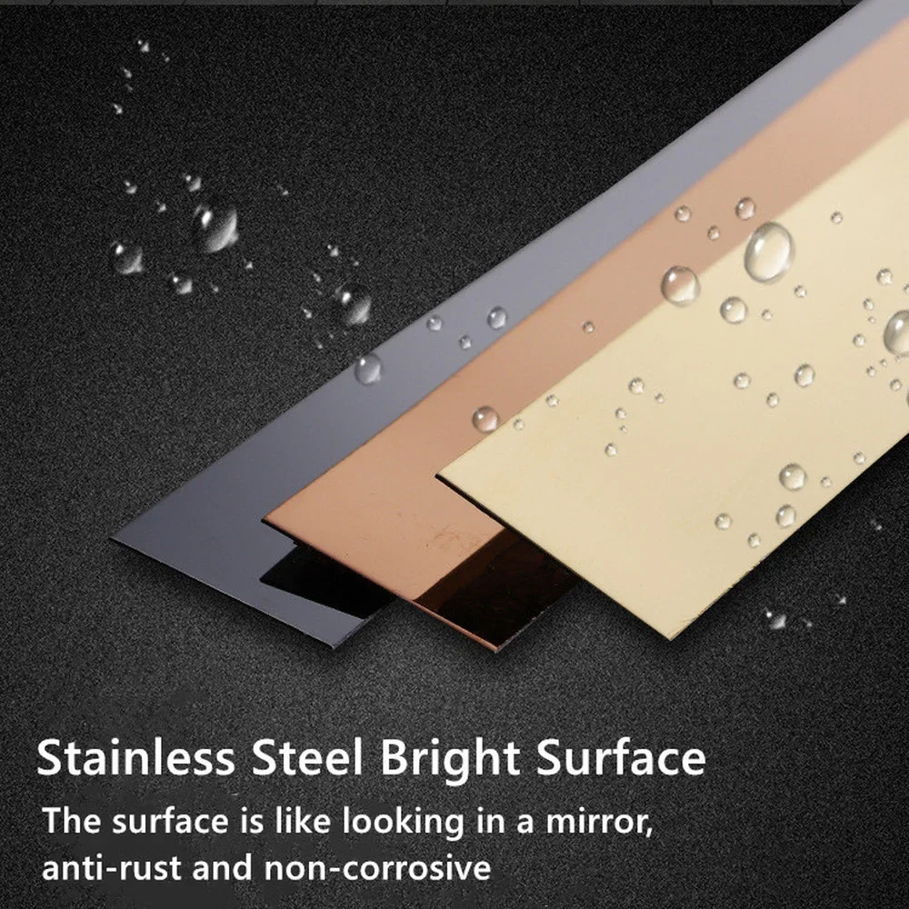 10cm Wide Gold Wall Sticker Strip Stainless Steel Flat Self Adhesive Living Room Decoration Mirrors for Home Wall Edge Strip