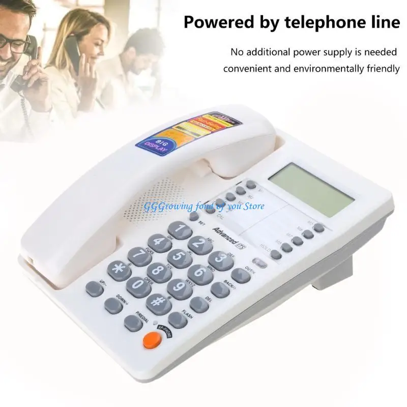 Telefone com cordão desktop elegante H9EB com exibição chamadas chamadas velocidade velocidade do último número