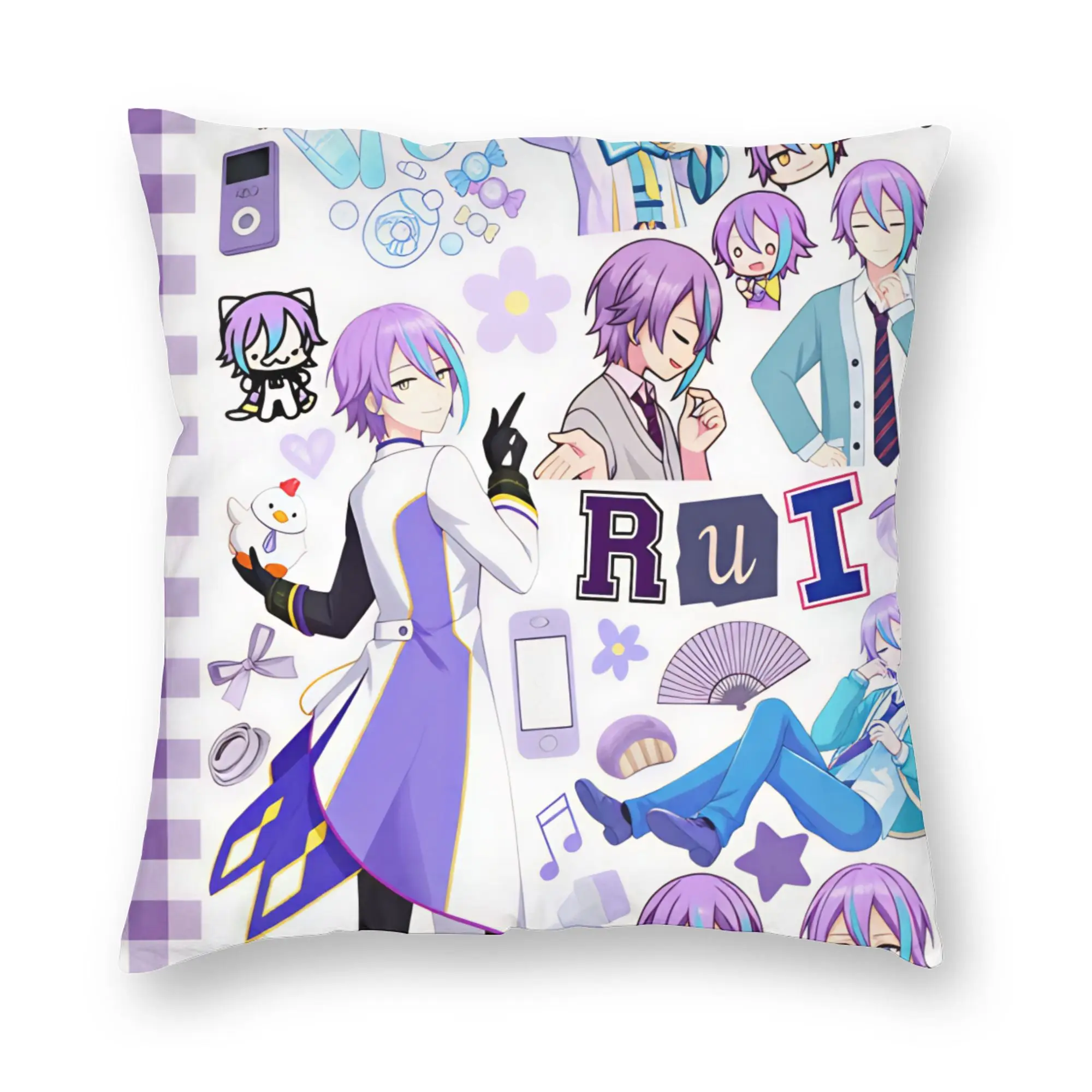 Pillow Cover Project Sekai Rui Kamishiro Anime Game  Funny Pillow Case For Sofa Bedroom Home Decor Pillowcases