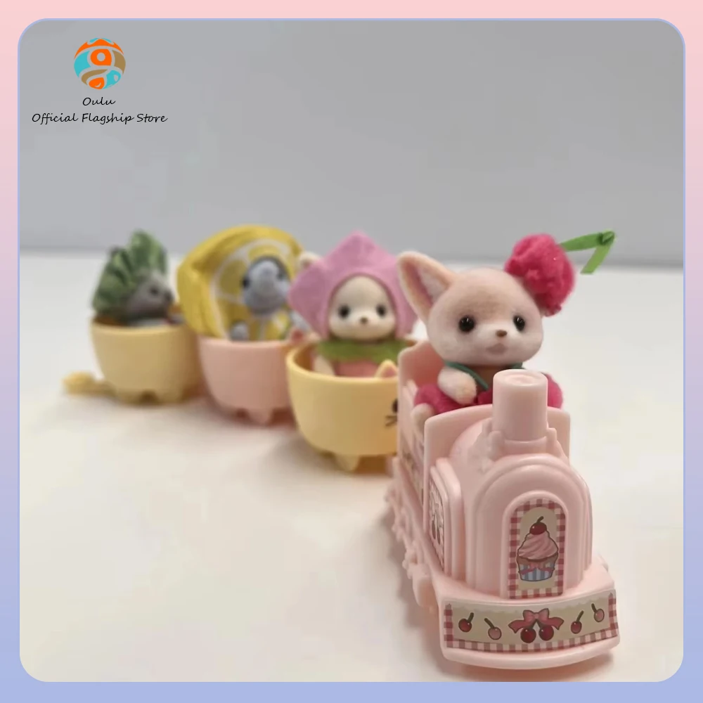 Nuevo Tren pequeño genuino para familias Sylvanian, muebles de juguete familiares de Milo Sylvanian, caniche Max Cakebread, juego de simulación, juguete de regalo