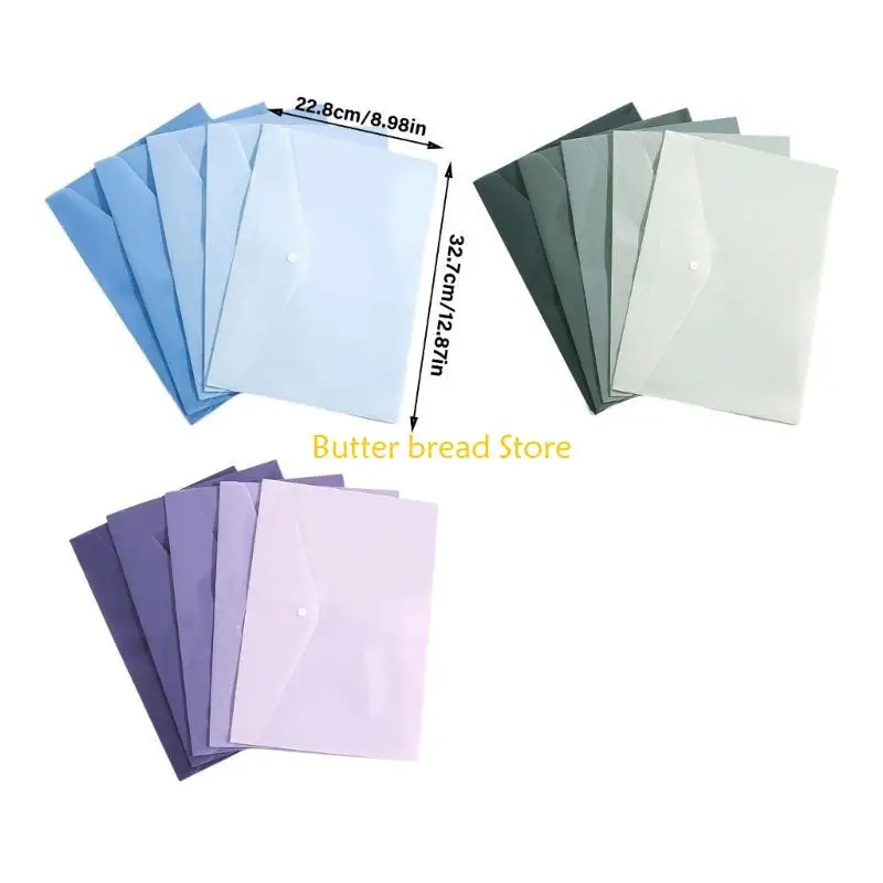 W89C Document Folder Hold 50 Sheets Button Closure Water Resistant File Pouches