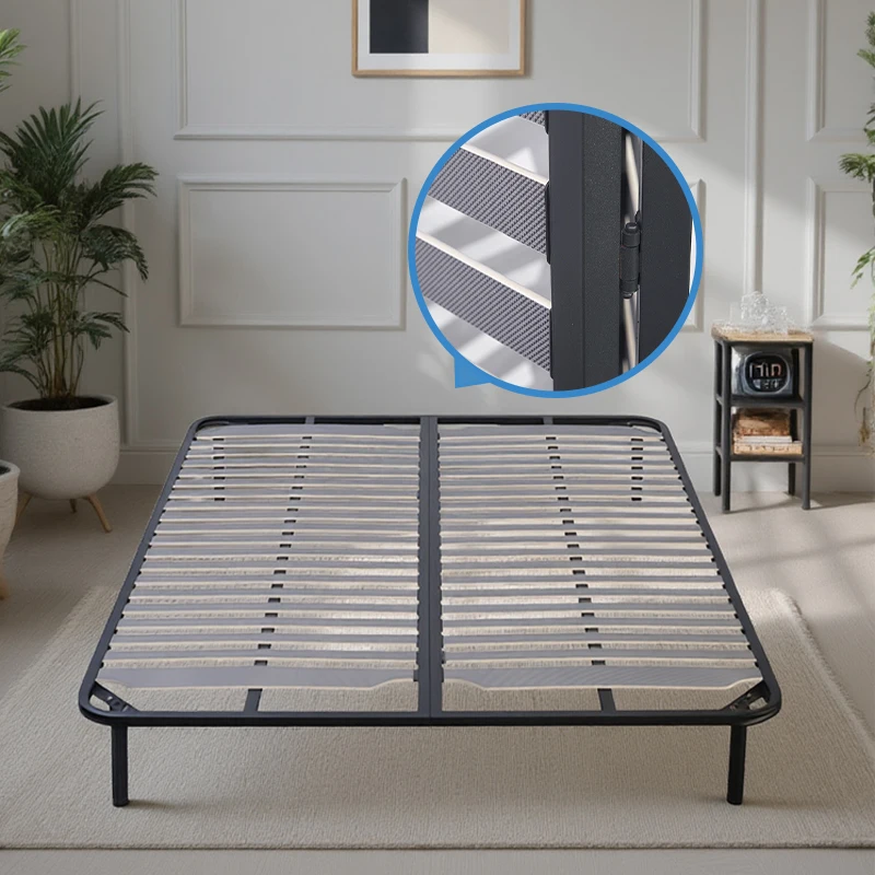 Stronger Steel Tube Metal Wood Slats Platform Bed Frame Easy Assembly King or Twin Size for Bedroom Bedframe Cama