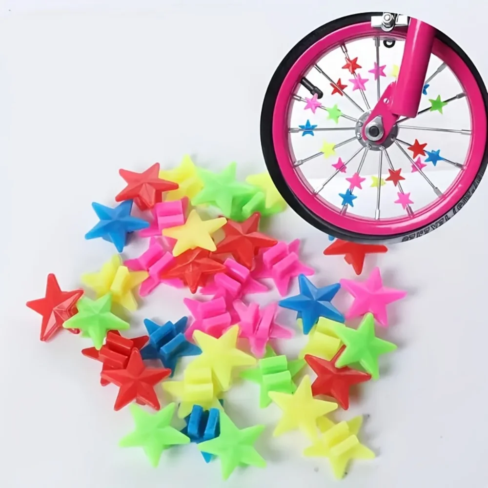 AliExpress NONE 36PCS Kids Bike Wheel Decorations Clips Colorful Star Spoke Clips Children's Bicycle Decorate Accessories Cute Wheel Clips