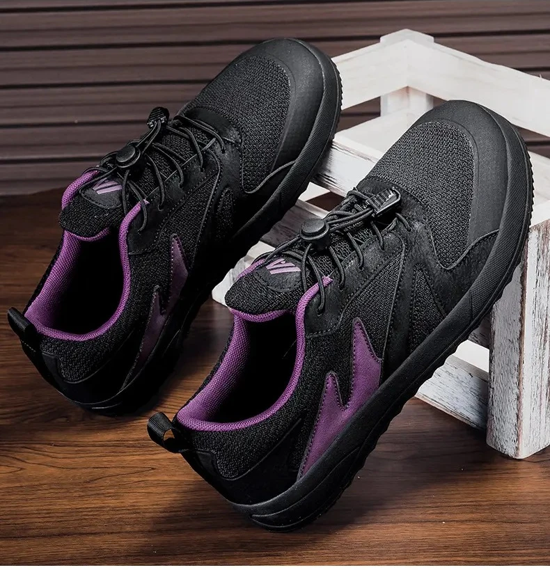 

Minimalist Wide Toe Shoes Mens Womens Artificial Leather Running Sneakers Lace Up Lightweight Breathable Walking Shoes