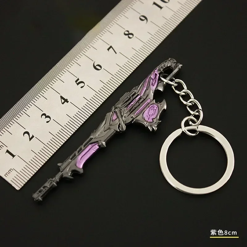 8cm New Valorant Game Peripheral Metal Model Weapons and Props Back Packaging Decoration Pendant Keychain Kids Birthday Gift Toy