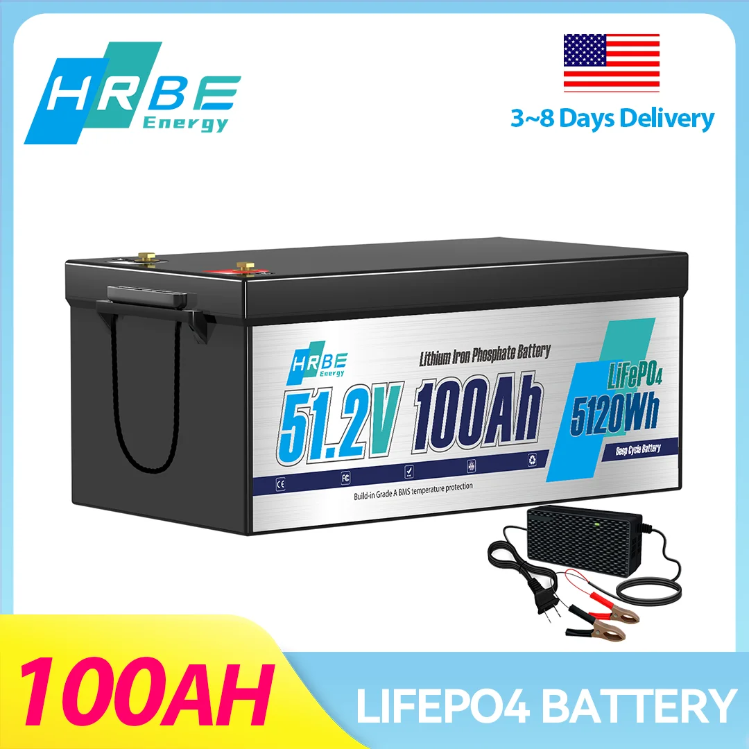 

48V 100AH LiFePO4 Lithium Battery,With Smart 100A BMS,Grade A cells,5120Wh Energy for Golf Cart,RV,Solar and Off Grid Living