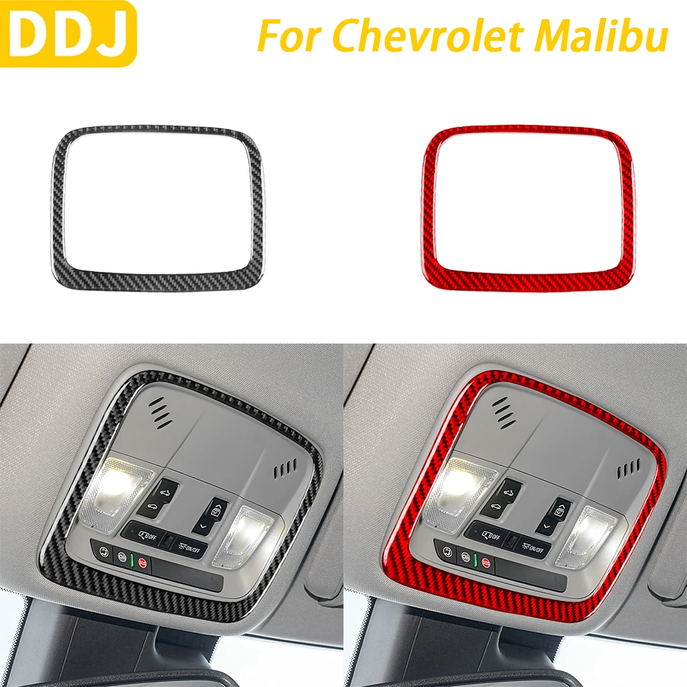 

For Chevrolet Malibu 2016-2024 Real Carbon Fiber Roof Reading Light Panel Trim Cover Car Interior Decoration Accessories Sticker
