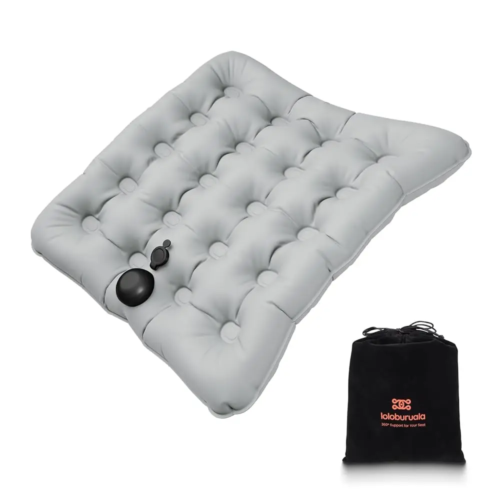 

Lumbar Support Pillow, Inflatable Seat Cushion, Lightweight Car Back Cushion, Portable Chair Seat & Back Cushions for Office,