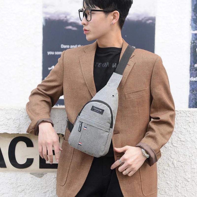 Sling Bag Borst Tas Mannen Nieuwe Casual Koreaanse Versie Oxford Doek Mode Sporttas Enkele Schouder Messenger Tas Canvas Rugzak