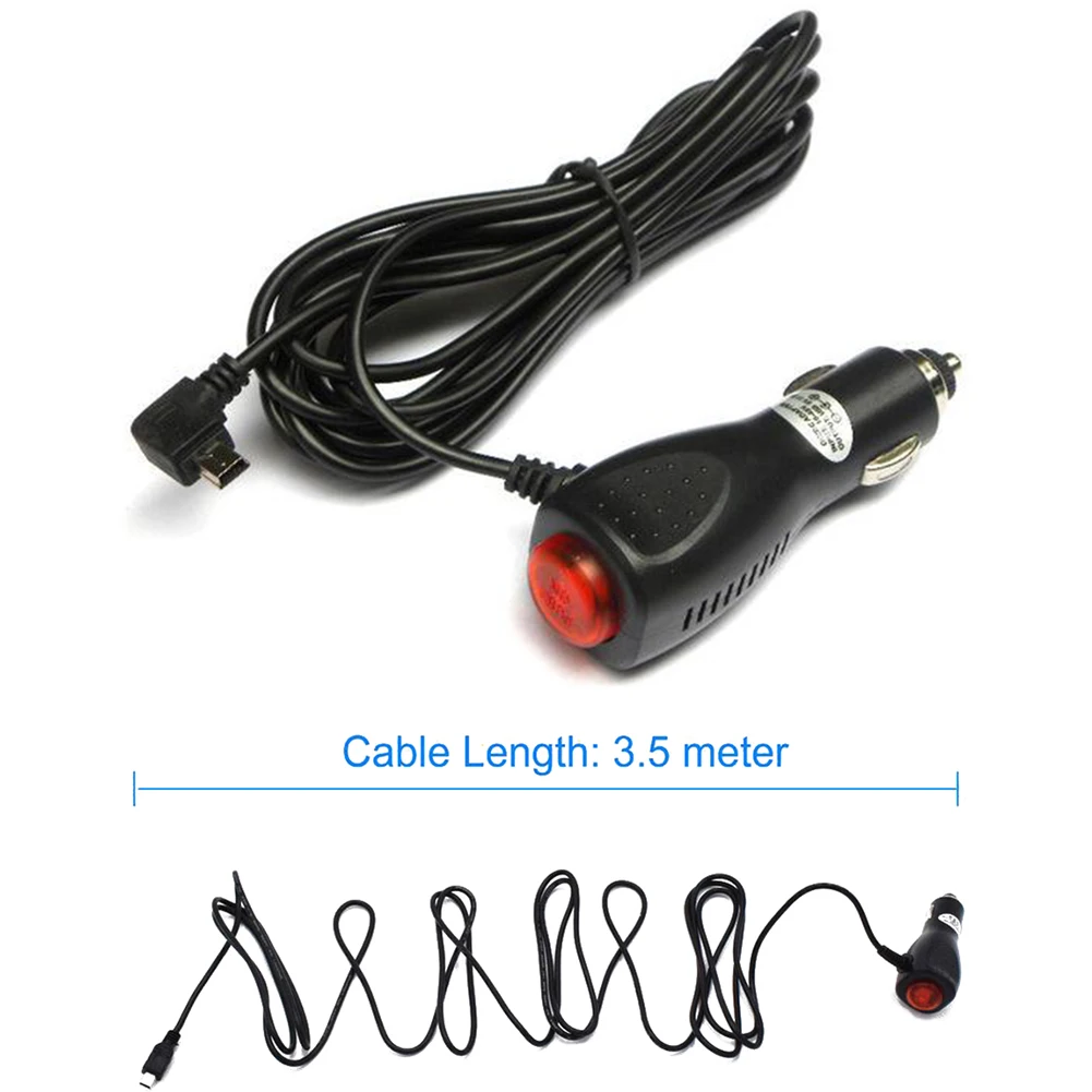 For Car Power Charging Cable for Mini USB For Dash Cam with On Off Switch Compatible with DC12V 24V Supports For Car DVR and Pad