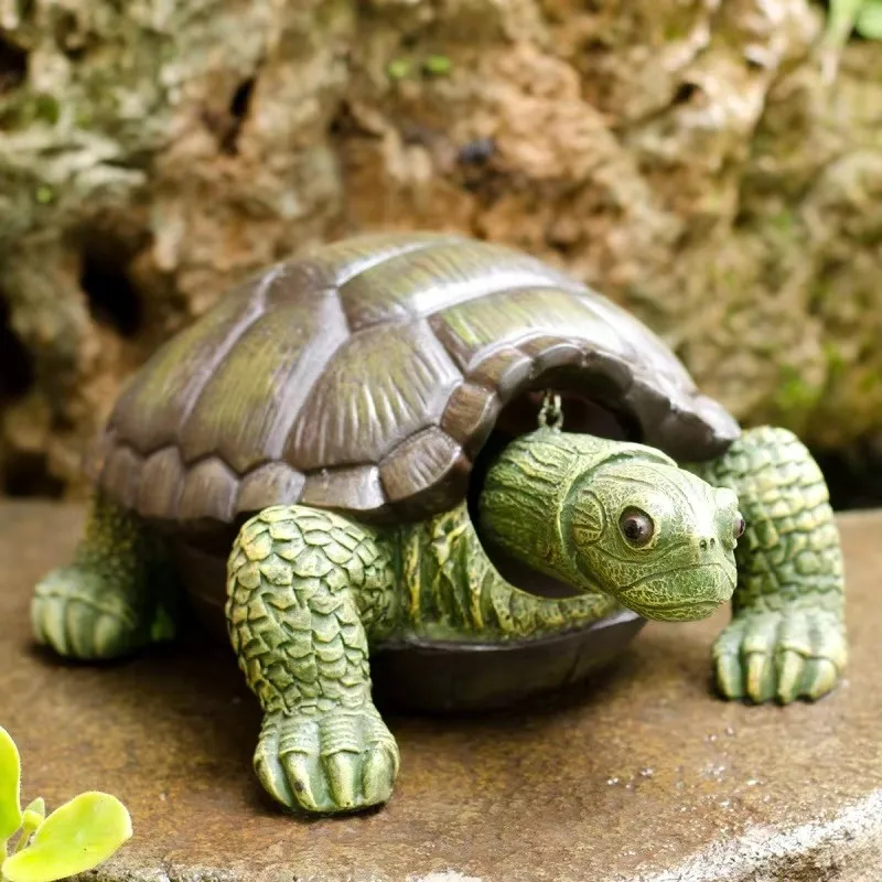 

Cute Resin Green Tortoise Statue Outdoor Garden Pond Store Bonsai Decorative Animal Sculpture For Home Garden Decor Ornament