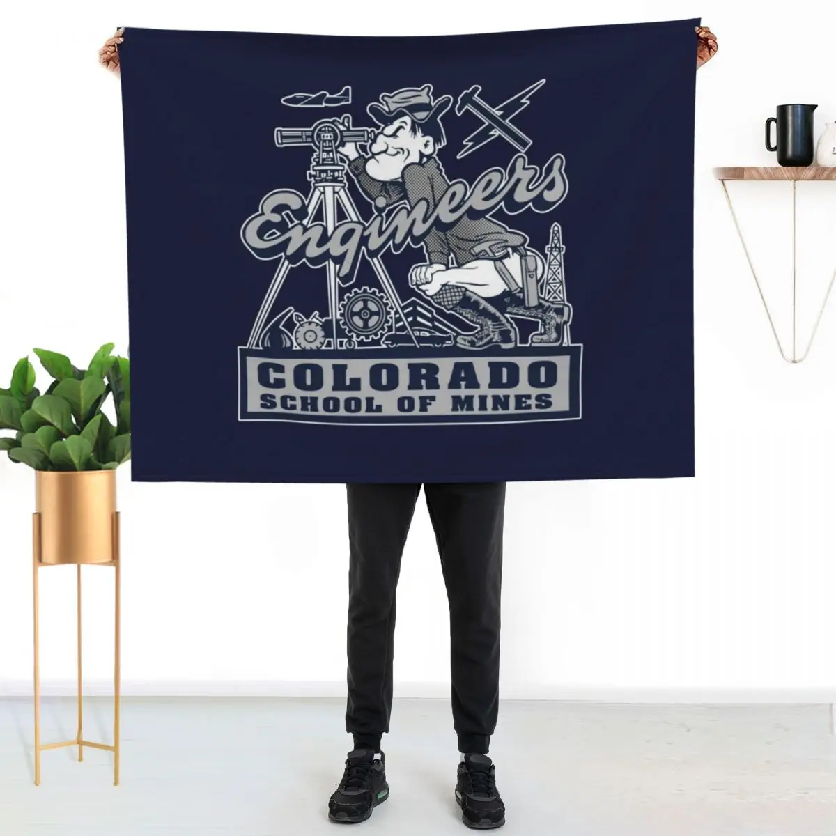 Vintage Colorado School of Mines Engineering Electrical Mechanical Chemical T-Shirt Throw Blanket halloween Soft Big Blankets