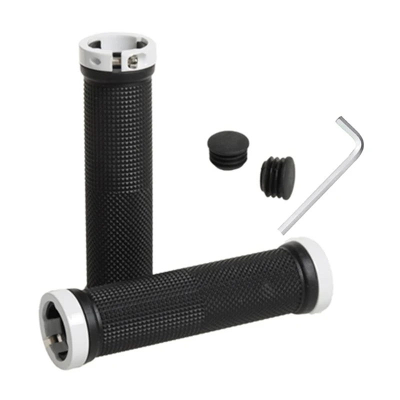 

652F 2Pcs Bicycles Handlebars Grip Soft Rubber Cover Bikes Handle Grip Cover Antislip Cyclings Handlebars Grip with End Plugs