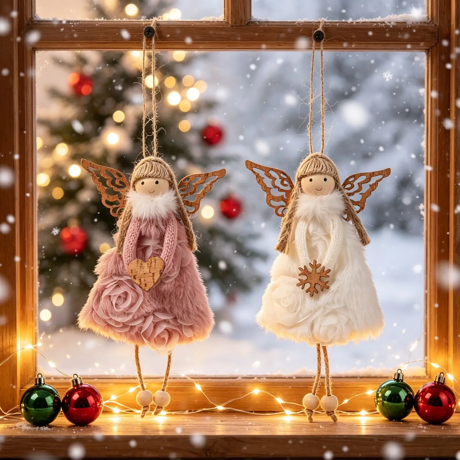 Creative Christmas Hanging Ornament, Angel Small Pendant, Xmas Tree Decor Charms, Christmas Handcraft Decoration Supplies