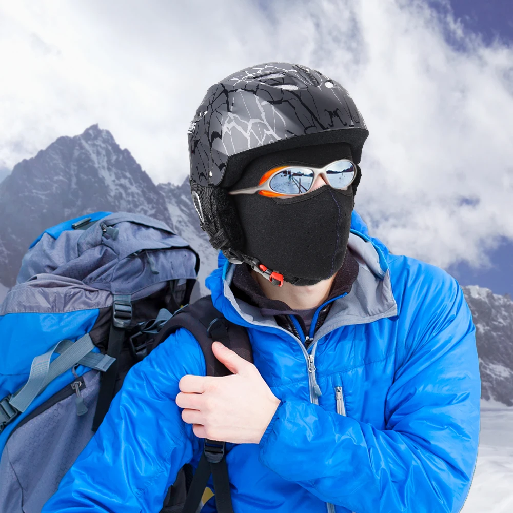 Bandana d\'hiver en polaire, masque facial thermique complet, Ski, temps froid, écharpe chaude, coupe-vent, cagoule réglable, doublure de casque pour