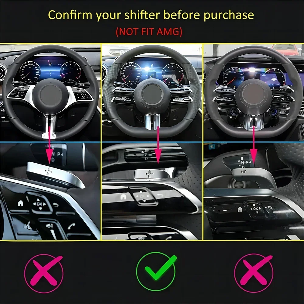 2021-2024 메르세데스 벤츠 C E 클래스 W206 W223 C180 C220d 알루미늄 합금 자동차 스티어링 휠 DSG 시프트 익스텐션용 시프터 패들