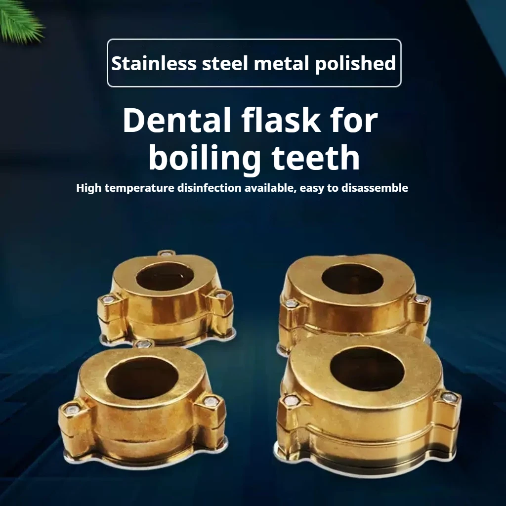 1pcs Dental Pure Copper Cooking Box Pure Copper Press New Type Acrylic Partial Denture Tool with Screw Two Sizes 7 # 8 #