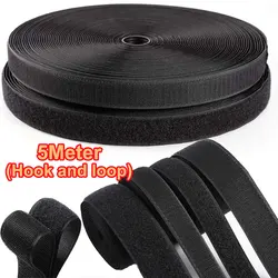 5Meters Sew On Hook and Loop Tape Non-Adhesive Fastener Strips Nylon Fabric Interlocking Tape For DIY Sewing 16/20/25/30/38/50mm
