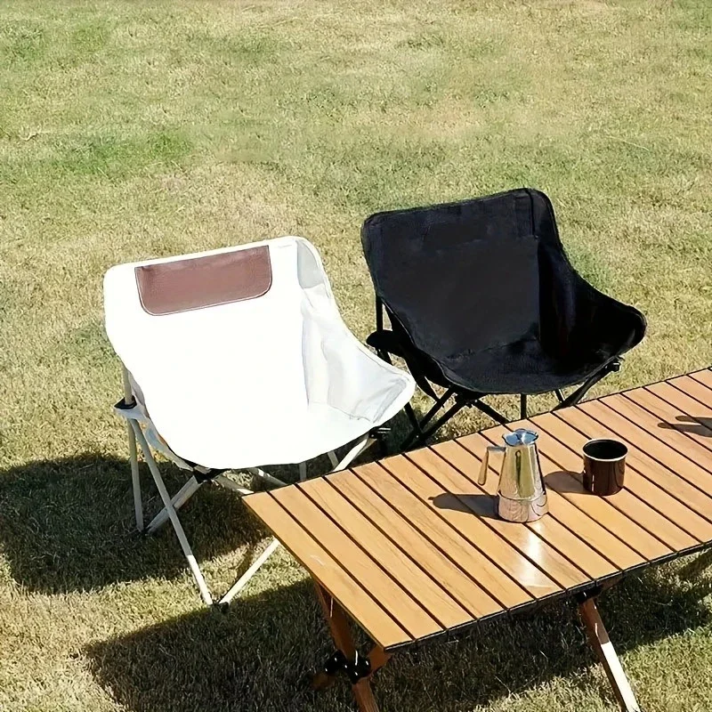 

1pc of Outdoor Foldable Camping Chair, Oversized Outdoor Padded Camping Chair with Storage Bag, Dish Chair for Picnics, Fishing