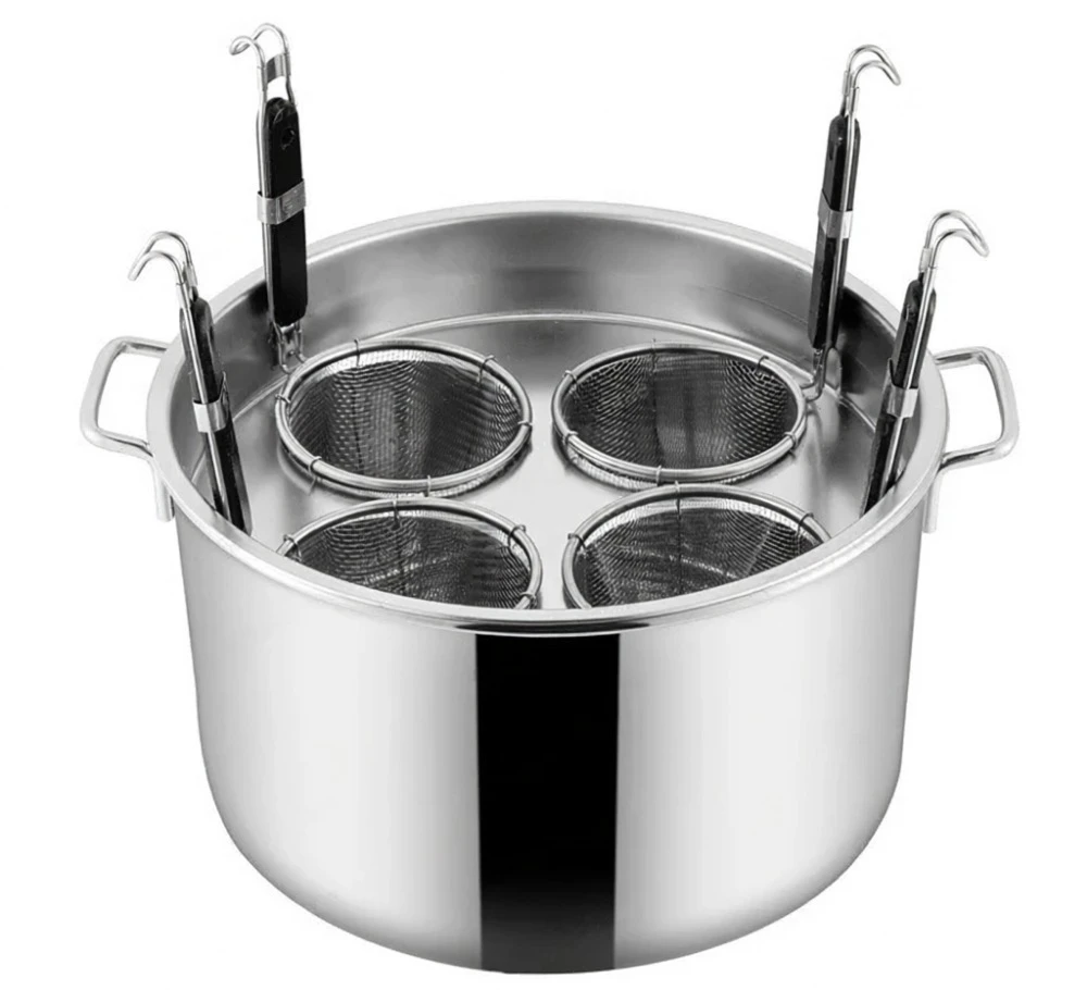 Pot for Stewing Soup, Stainless Steel Large-capacity Noodle Pot and Soup Bucket, Compatible with Induction Cooker
