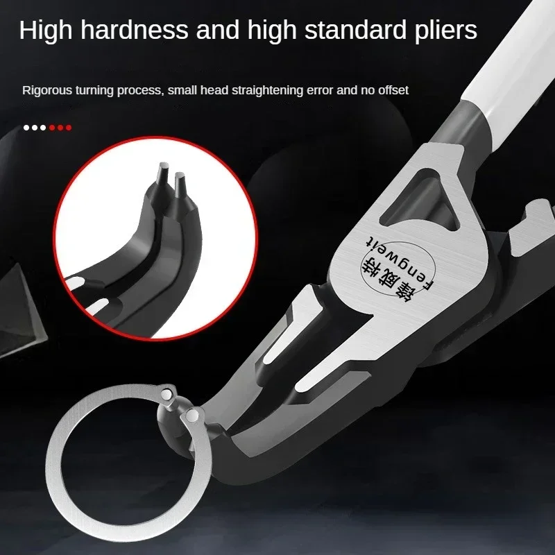 Industrial Grade Portable Circlip Pliers Set Snap Ring Pliers Multi Crimp Removable Plier Head Retaining Circlip Pliers HandTool