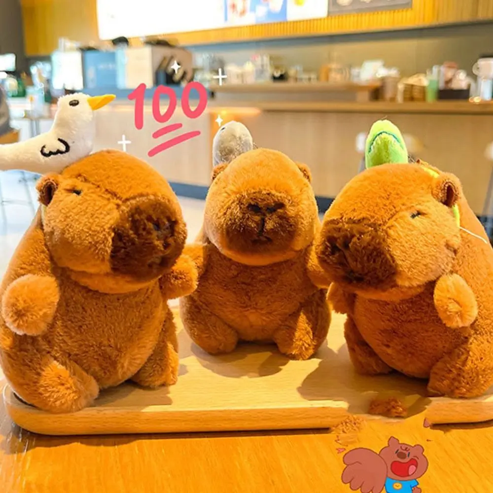 Doll Toy Capybara Plush Keychain Hairpin Animal Snake Capybara Key Ring PP Cotton Seagull Plush Doll Keyring Hanging Accessory