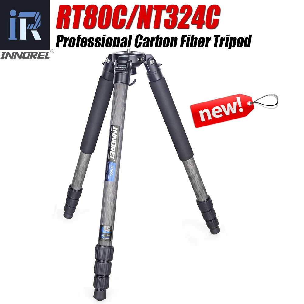 INNOREL RT80C statyw z włókna węglowego profesjonalny statyw do obserwacji ptaków Heavy Duty statyw 75mm Adapter miski do lustrzanki wideo