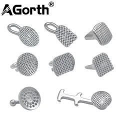 10Pcs Dental Orthodontic Lingual Button Bondable Hinge Traction Hook Round/Rect Button with Hook Orthodont Materiales