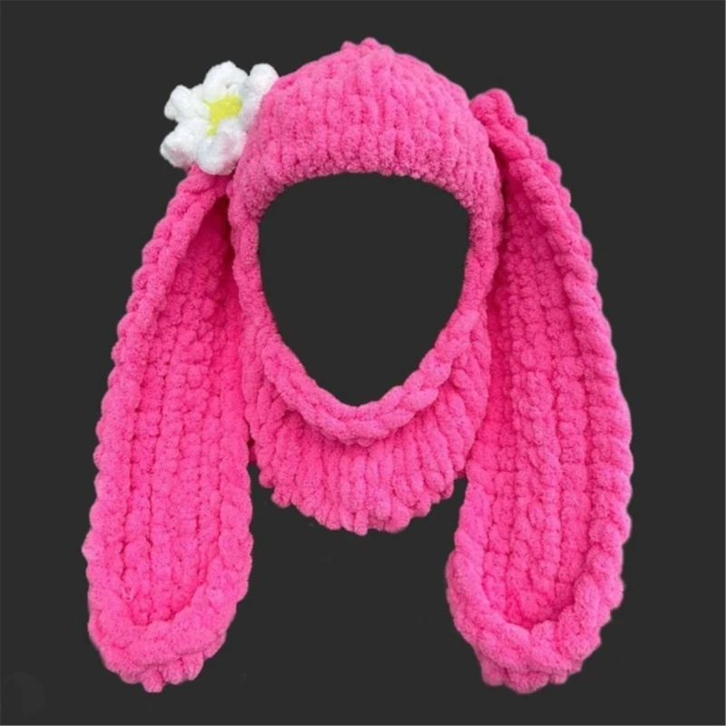 Winter Hat for Girl Handwoven Balaclava Novelty Hat Adult Knit Full Face Mask Hat Sport Accessories DXAA