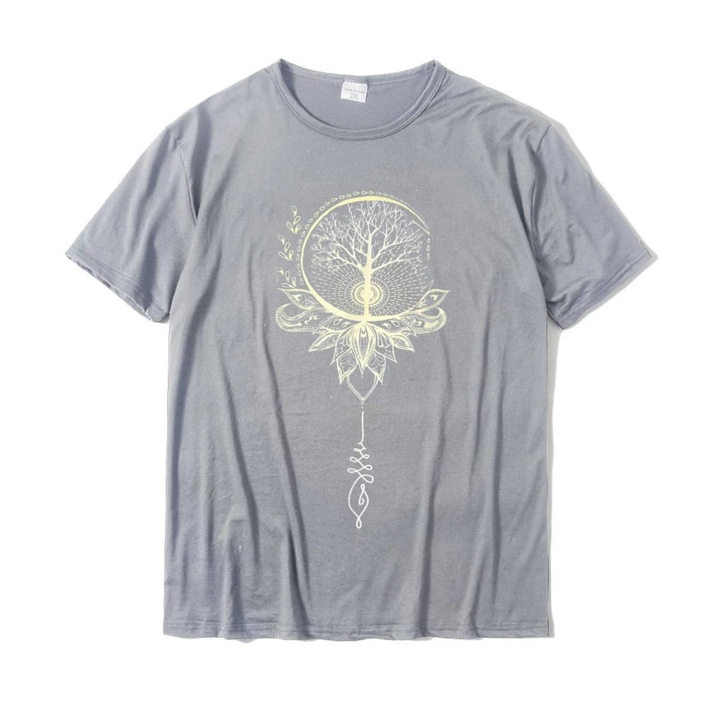Best Selling Fashion New Mandala Lotus Unalome Tree of Life T-Shirt Cotton Family Tops Shirts Discount Men's T Shirts Printed On - Image 4