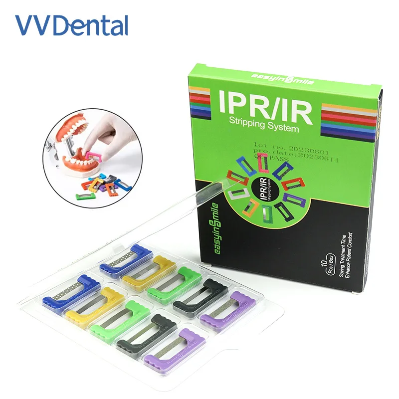 

10pc Orthodontic Stripping IPR Dental Kit Interproximal Reduction Strips Polish Tooth Enamel Reduce Serrated Saw 3PCS Size Color