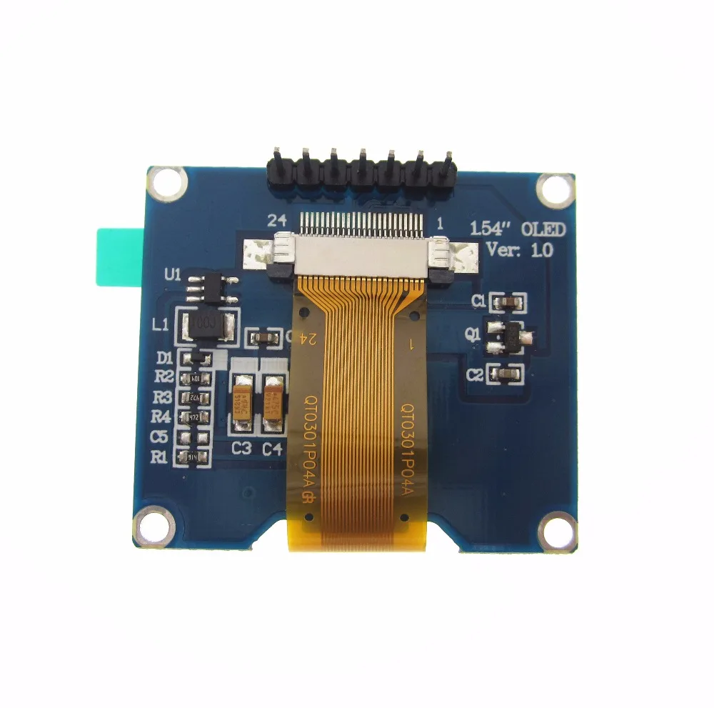 Wholesale 1.54 inch 7PIN White OLED Screen Module SSD1309 Drive IC Compatible for SSD1306 IIC / SPI Interface 128*64