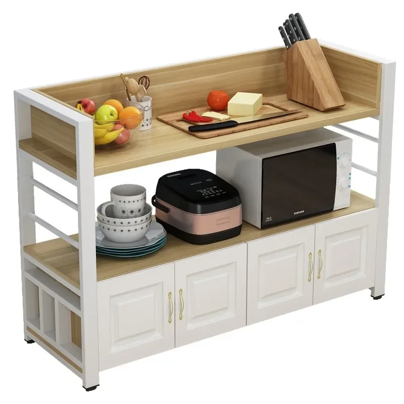 Multi-layer cutting vegetables, kitchen rack, multi-functional operation table, simple small long table for home use