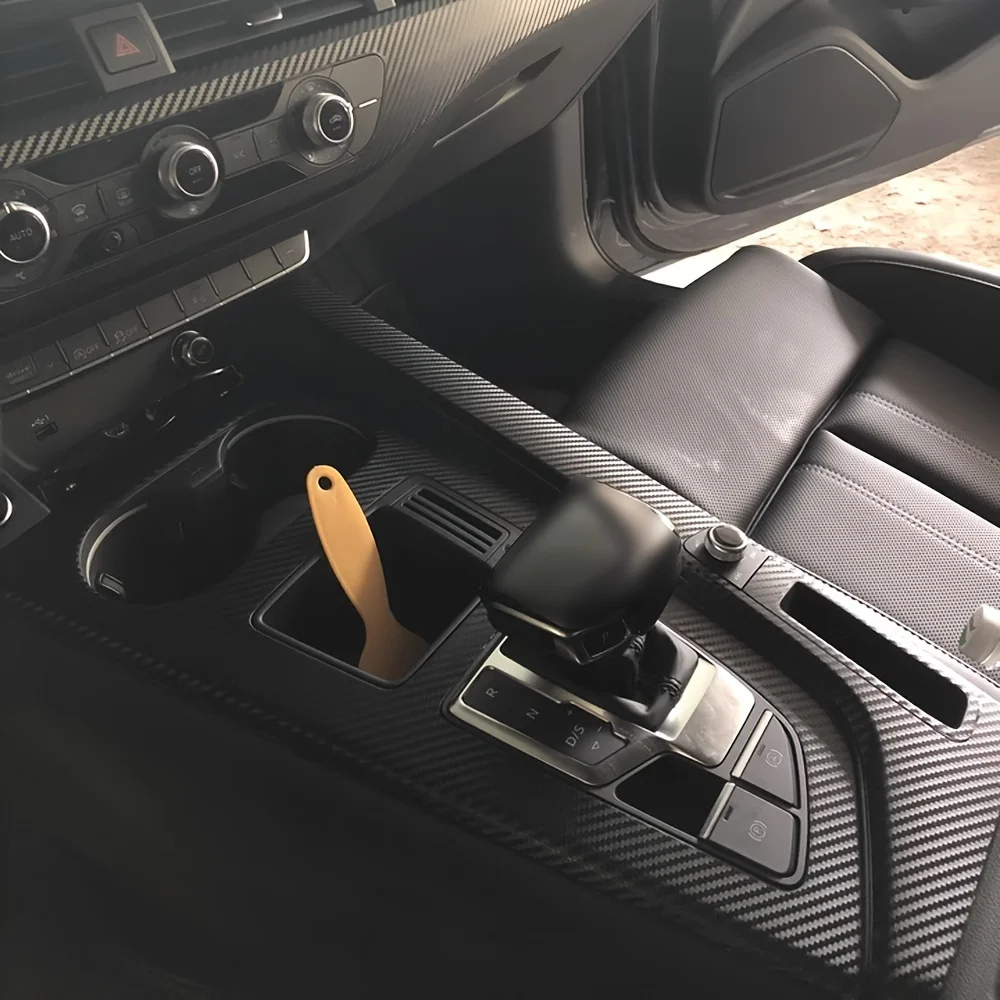 Car-Styling Carbon Fiber Car Interior Center Console Color Change Molding Sticker Decals For Audi A4 A5 B9 2017-2019