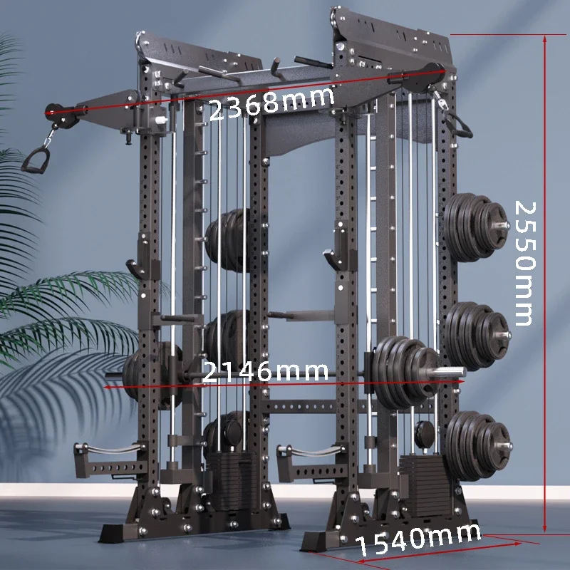 Squat Rack Functional Trainer All in One Smith Machine Multi Functional Gym Smith Machine Cage Home Gym Power Strength Training