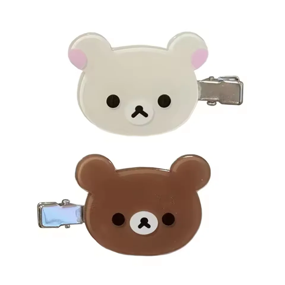 Kawaii Cartoon Bear Hair Clips Cute Bear Head Barrettes Sweet Hair Pins Hair Accessories for Girls Women