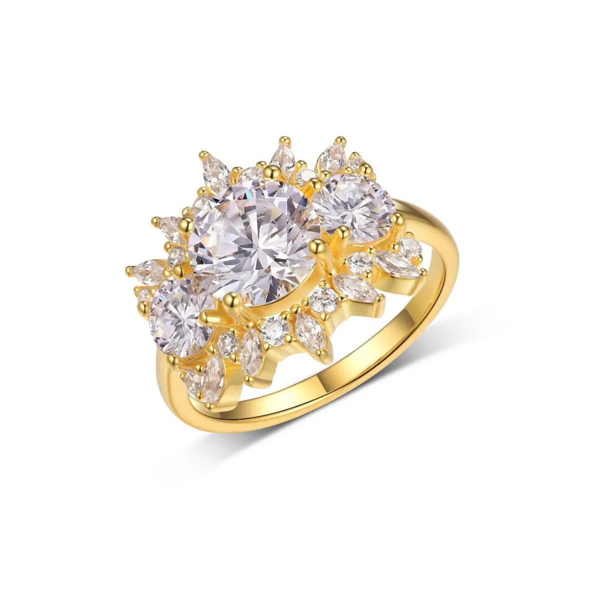 

Fresh and sweet pure silver flower design sapphire ring for women elegant and high-end wedding ring commemorative gift. LMR0164