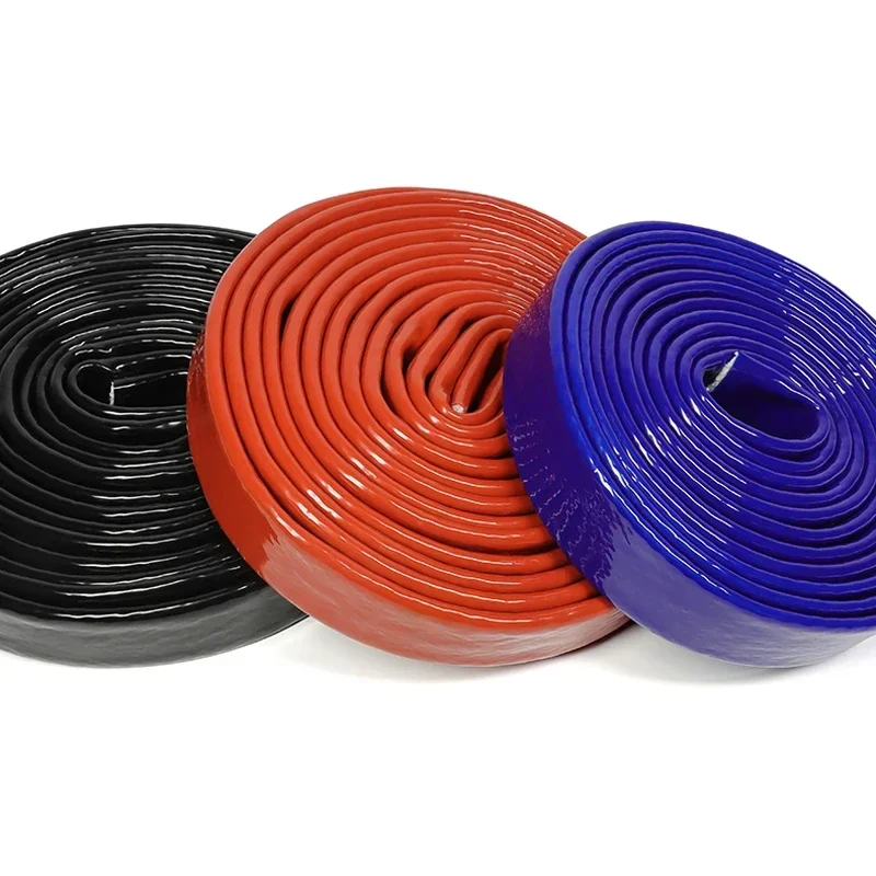 1m Silicone Resin Coated Glass High Temperature Resistant Fiberglass Tube Fiber Braided Fireproof Fire Retardant Casing Pipe