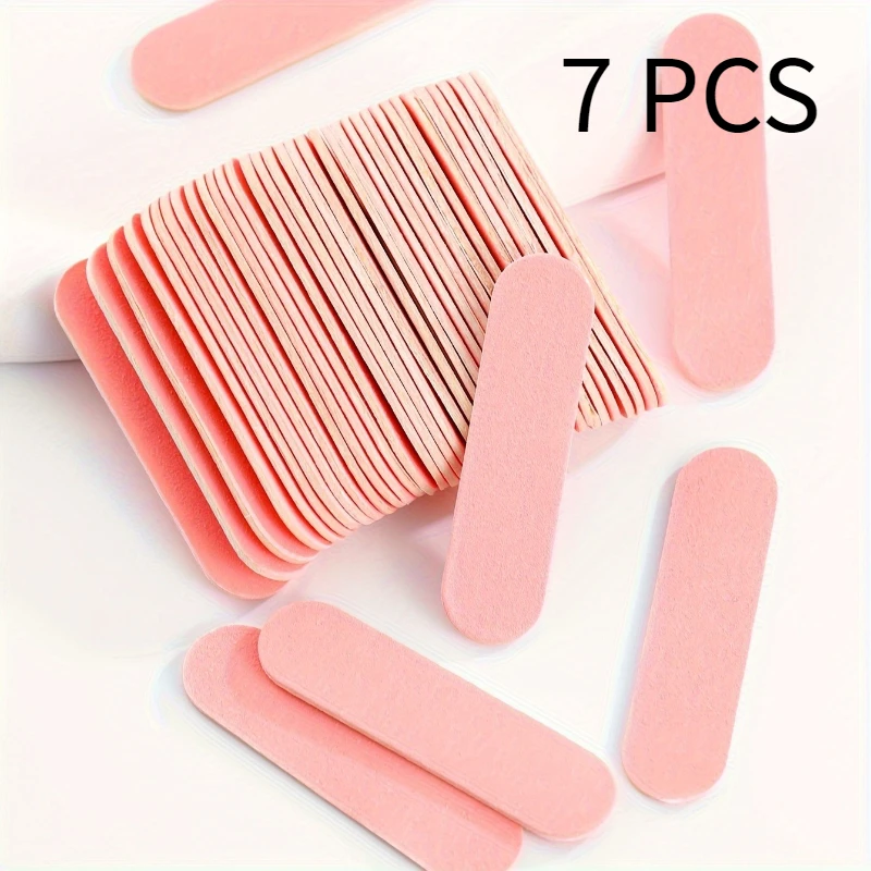 7pcs Pink Nail Files Mini Double-Sided Nail Buffing Strips Ultra-Thin Nail Polishing Sticks Suitable for Manicures Pedicures