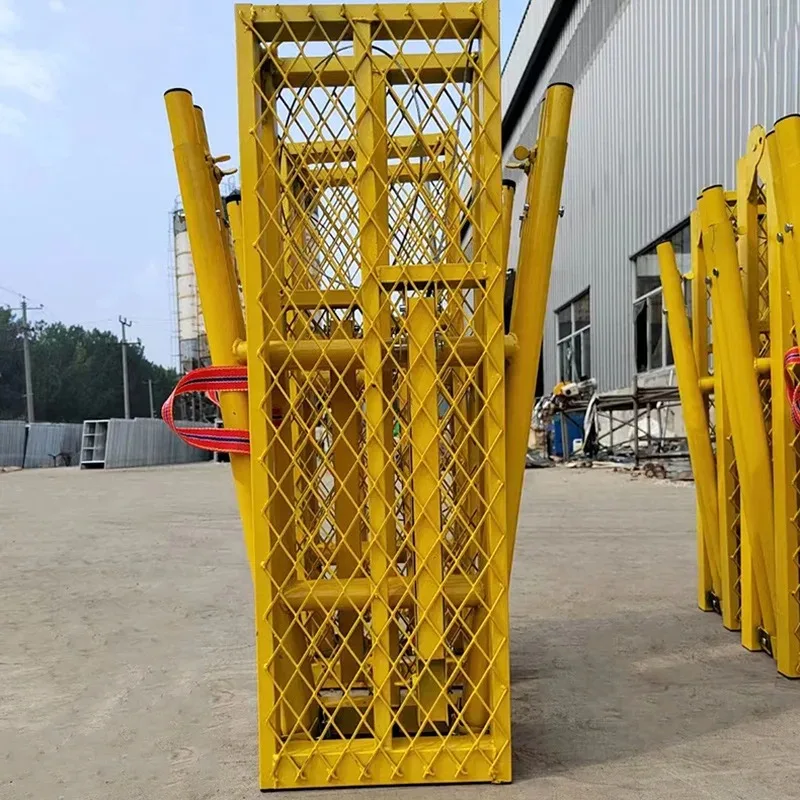 Equipamento de construção de metal moderno, extensão dobrável, andaime telescópico, plataformas de trabalho industrial com escada combinada