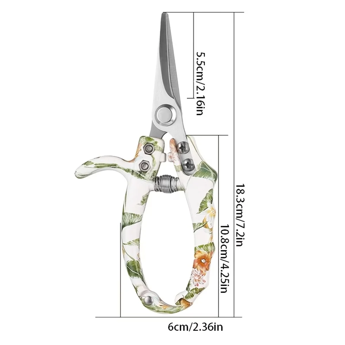2Pcs Garden Pruner Shears Set Floral Scissors Patterned Handle For Flower Arranging Houseplant & Branch Trimming