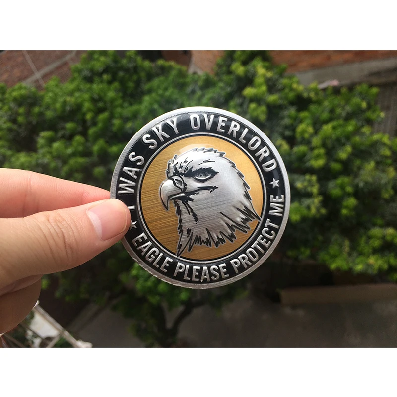 Round Decal  Decoration Motorcycle Sticker 3D Cool Metal Lion Tiger Eagl Car Sticker,suit for all car ,car Accessoies Retro