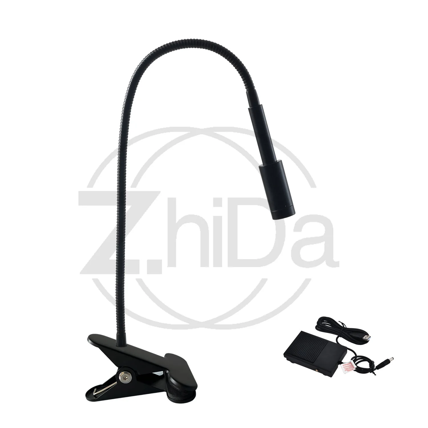 Clip-on UV LED Curing Light Equipped with Foot Pedal Switch, for Nail Gel and Lash Extension Glue