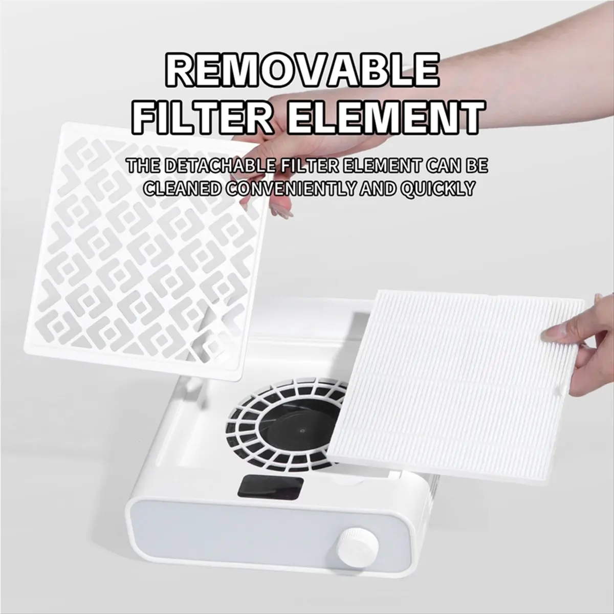 (AD11] Professional Nail Dust Collector for Acrylic Nails with Hand Pillow 2Filters 5-Speed Turbine Brushless Vacuum Cleaner EU