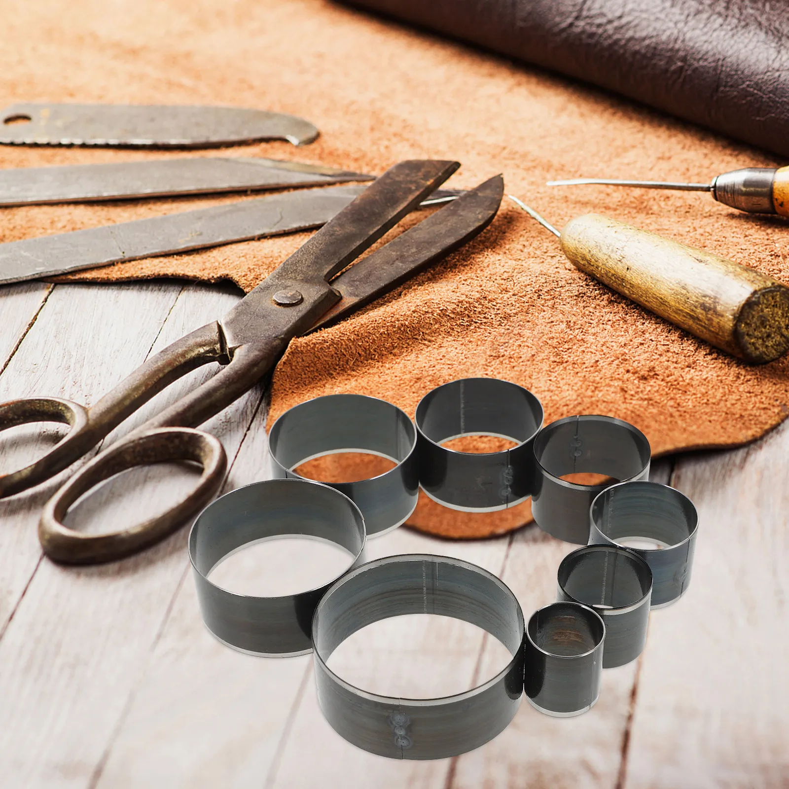 Juego de 8 Cortadores Circular - Leatherwork For Beginners reseña y precio