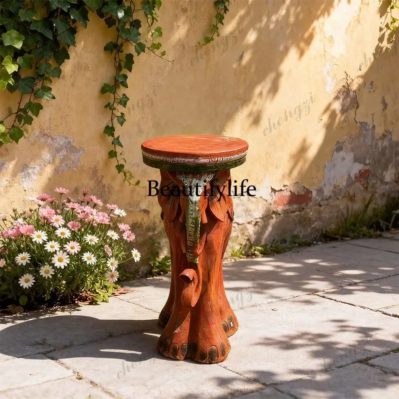 Vintage elephant Roman column decoration ornament garden courtyard wedding display stand arrangement props